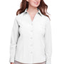 UltraClub Womens Bradley Performance Moisture Wicking Long Sleeve Button Down Shirt - White