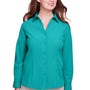 UltraClub Womens Bradley Performance Moisture Wicking Long Sleeve Button Down Shirt - Jade Green