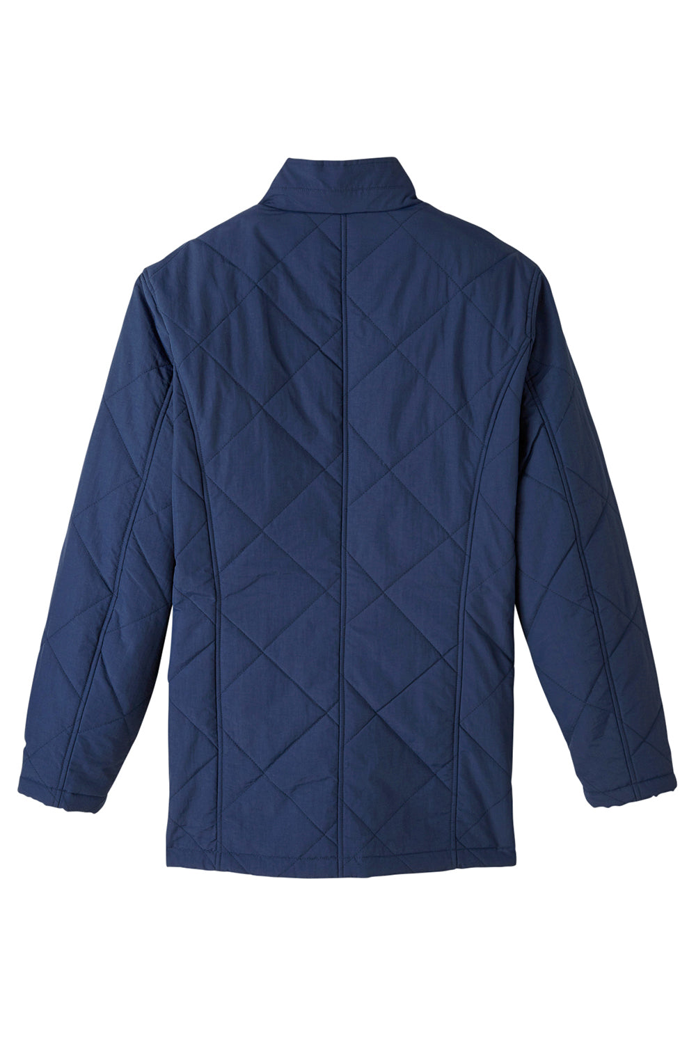 UltraClub UC708 Mens Dawson Water Resistant Quilted Full Zip Jacket Navy Blue Flat Back