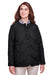 UltraClub UC708W Womens Dawson Quilted Water Resistant Full Zip Jacket Black Model Front