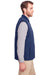 UltraClub UC709 Mens Dawson Water Resistant Quilted Full Zip Vest Navy Blue Model Side