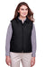 UltraClub UC709W Womens Dawson Quilted Water Resistant Full Zip Vest Black Model Front