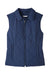 UltraClub UC709W Womens Dawson Quilted Water Resistant Full Zip Vest Navy Blue Flat Front