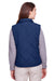 UltraClub UC709W Womens Dawson Quilted Water Resistant Full Zip Vest Navy Blue Model Back