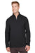 UltraClub UC792 Mens Coastal Performance Moisture Wicking Fleece 1/4 Zip Sweatshirt Black Model Front