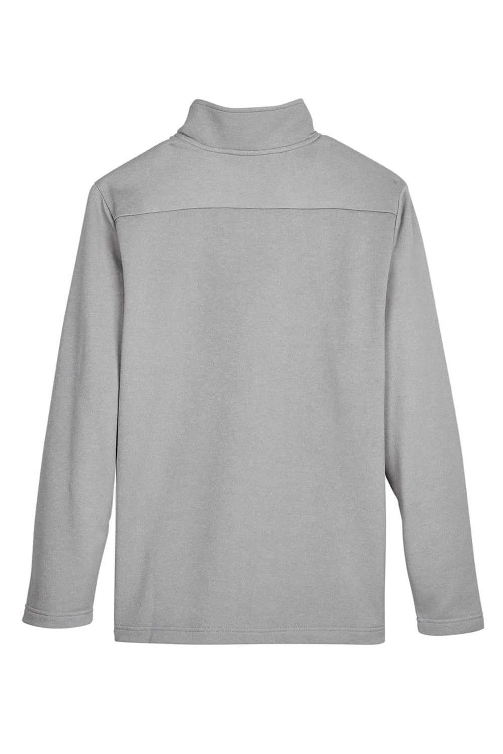 UltraClub UC792 Mens Coastal Performance Moisture Wicking Fleece 1/4 Zip Sweatshirt Heather Silver Grey Flat Back