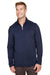 UltraClub UC792 Mens Coastal Performance Moisture Wicking Fleece 1/4 Zip Sweatshirt Navy Blue Model Front