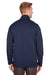 UltraClub UC792 Mens Coastal Performance Moisture Wicking Fleece 1/4 Zip Sweatshirt Navy Blue Model Back