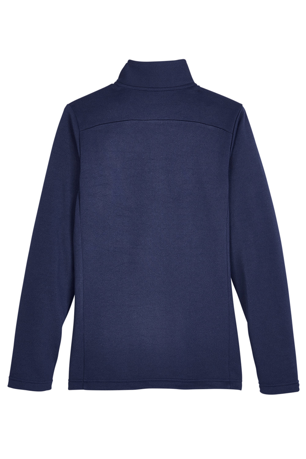 UltraClub UC792W Womens Coastal Performance Moisture Wicking Fleece 1/4 Zip Sweatshirt Navy Blue Flat Back