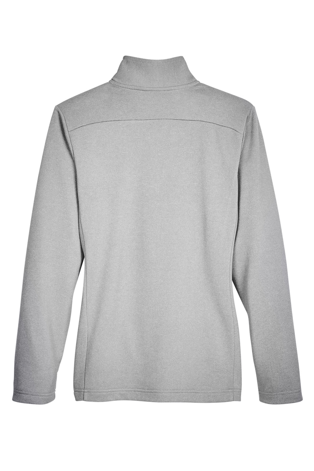 UltraClub UC792W Womens Coastal Performance Moisture Wicking Fleece 1/4 Zip Sweatshirt Heather Silver Grey Flat Back