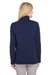 UltraClub UC792W Womens Coastal Performance Moisture Wicking Fleece 1/4 Zip Sweatshirt Navy Blue Model Back