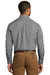 Port Authority W100/TW100 Mens Carefree Stain Resistant Long Sleeve Button Down Shirt w/ Pocket Gusty Grey Model Back