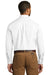 Port Authority W100/TW100 Mens Carefree Stain Resistant Long Sleeve Button Down Shirt w/ Pocket White Model Back