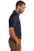 Port Authority W101 Mens Carefree Stain Resistant Short Sleeve Button Down Shirt w/ Pocket River Navy Blue Model Side