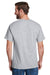 Hanes W110 Mens Workwear UPF 50+ Short Sleeve Crewneck T-Shirt w/ Pocket Light Steel Grey Model Back