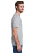 Hanes W110 Mens Workwear UPF 50+ Short Sleeve Crewneck T-Shirt w/ Pocket Light Steel Grey Model Side