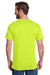 Hanes W110 Mens Workwear UPF 50+ Short Sleeve Crewneck T-Shirt w/ Pocket Safety Green Model Back