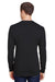 Hanes W120 Mens Workwear UPF 50+ Long Sleeve Crewneck T-Shirt w/ Pocket Black Model Back