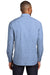 Port Authority W380 Mens Slub Chambray Long Sleeve Button Down Shirt w/ Double Pockets Light Blue Model Back