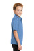 Port Authority Y540 Youth Silk Touch Performance Moisture Wicking Short Sleeve Polo Shirt Carolina Blue Model Side