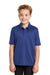 Port Authority Y540 Youth Silk Touch Performance Moisture Wicking Short Sleeve Polo Shirt Royal Blue Model Front