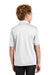 Port Authority Y540 Youth Silk Touch Performance Moisture Wicking Short Sleeve Polo Shirt White Model Back