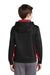 Sport-Tek YST235 Youth Sport-Wick Moisture Wicking Fleece Hooded Sweatshirt Hoodie Black/Deep Red Model Back