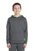 Sport-Tek YST235 Youth Sport-Wick Moisture Wicking Fleece Hooded Sweatshirt Hoodie Dark Smoke Grey/Lime Shock Green Model Front