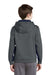 Sport-Tek YST235 Youth Sport-Wick Moisture Wicking Fleece Hooded Sweatshirt Hoodie Dark Smoke Grey/True Navy Blue Model Back