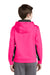 Sport-Tek YST235 Youth Sport-Wick Moisture Wicking Fleece Hooded Sweatshirt Hoodie Neon Pink/Black Model Back