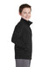 Sport-Tek YST241 Youth Sport-Wick Moisture Wicking Fleece Full Zip Sweatshirt Black Model Side