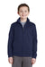 Sport-Tek YST241 Youth Sport-Wick Moisture Wicking Fleece Full Zip Sweatshirt Navy Blue Model Front