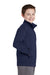 Sport-Tek YST241 Youth Sport-Wick Moisture Wicking Fleece Full Zip Sweatshirt Navy Blue Model Side