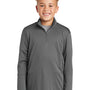 Sport-Tek Youth Competitor Moisture Wicking 1/4 Zip Sweatshirt - Concrete Grey