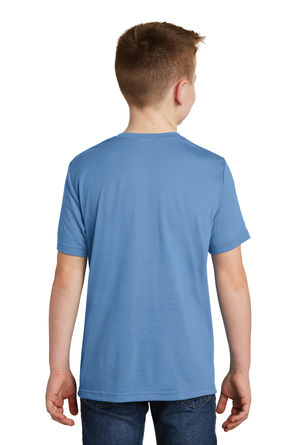 Sport-Tek YST450 Youth Competitor Moisture Wicking Short Sleeve Crewneck T-Shirt Carolina Blue Model Back