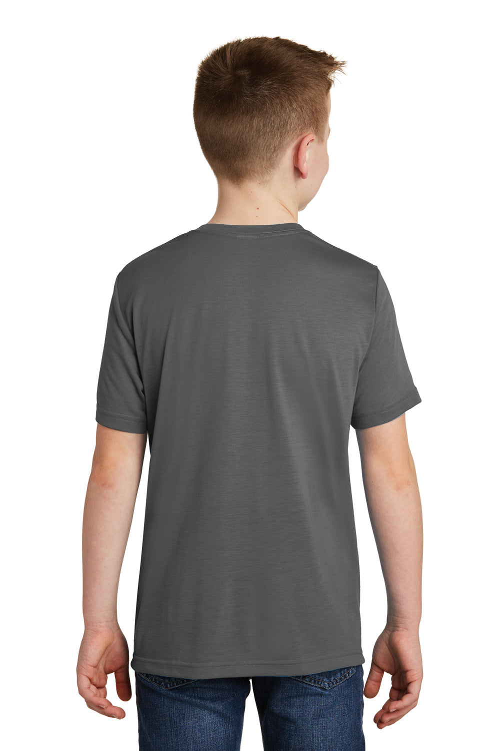 Sport-Tek YST450 Youth Competitor Moisture Wicking Short Sleeve Crewneck T-Shirt Dark Smoke Grey Model Back