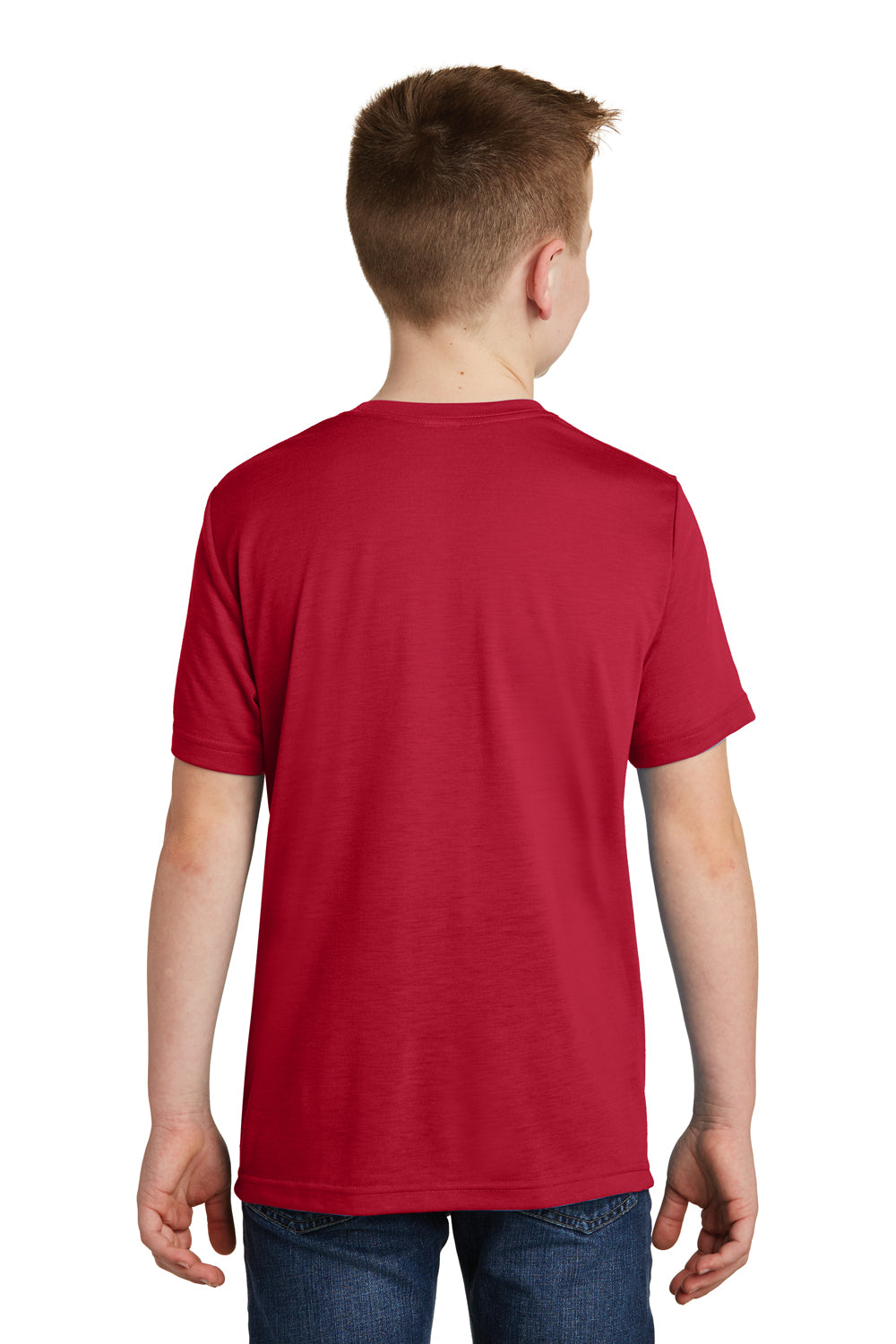 Sport-Tek YST450 Youth Competitor Moisture Wicking Short Sleeve Crewneck T-Shirt Deep Red Model Back