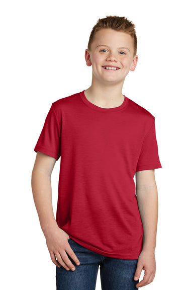 Sport-Tek YST450 Youth Competitor Moisture Wicking Short Sleeve Crewneck T-Shirt Deep Red Model Front