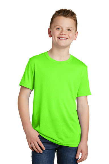 Sport-Tek YST450 Youth Competitor Moisture Wicking Short Sleeve Crewneck T-Shirt Neon Green Model Front