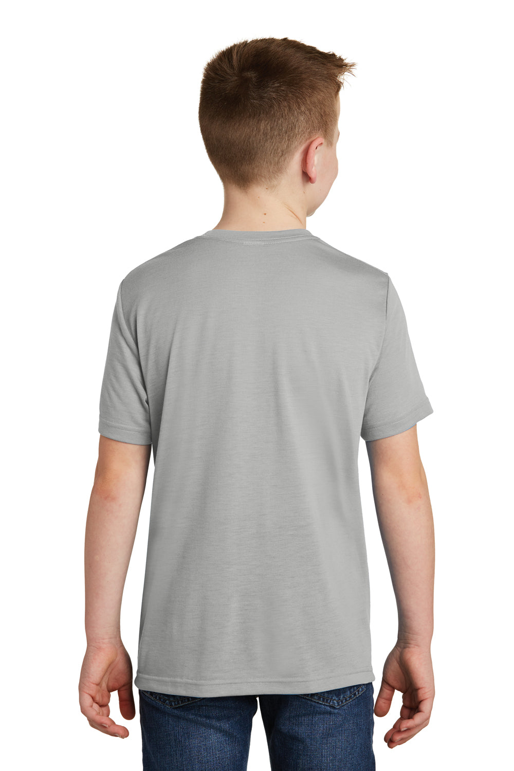 Sport-Tek YST450 Youth Competitor Moisture Wicking Short Sleeve Crewneck T-Shirt Silver Grey Model Back