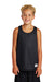 Sport-Tek YST500 Youth Reversible Mesh Moisture Wicking Tank Top Black Model Front