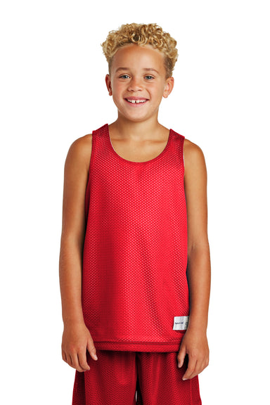 Sport-Tek YST500 Youth Reversible Mesh Moisture Wicking Tank Top True Red Model Front