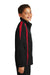 Sport-Tek YST60 Youth Water Resistant Full Zip Jacket Black/True Red Model Side