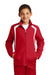 Sport-Tek YST60 Youth Water Resistant Full Zip Jacket True Red/White Model Front