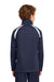 Sport-Tek YST90 Youth Full Zip Track Jacket True Navy Blue/White Model Back