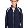 Sport-Tek Youth Full Zip Track Jacket - True Navy Blue/White