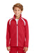 Sport-Tek YST90 Youth Full Zip Track Jacket True Red/White Model Front