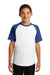 Sport-Tek YT201 Youth Short Sleeve Crewneck T-Shirt White/Royal Blue Model Front