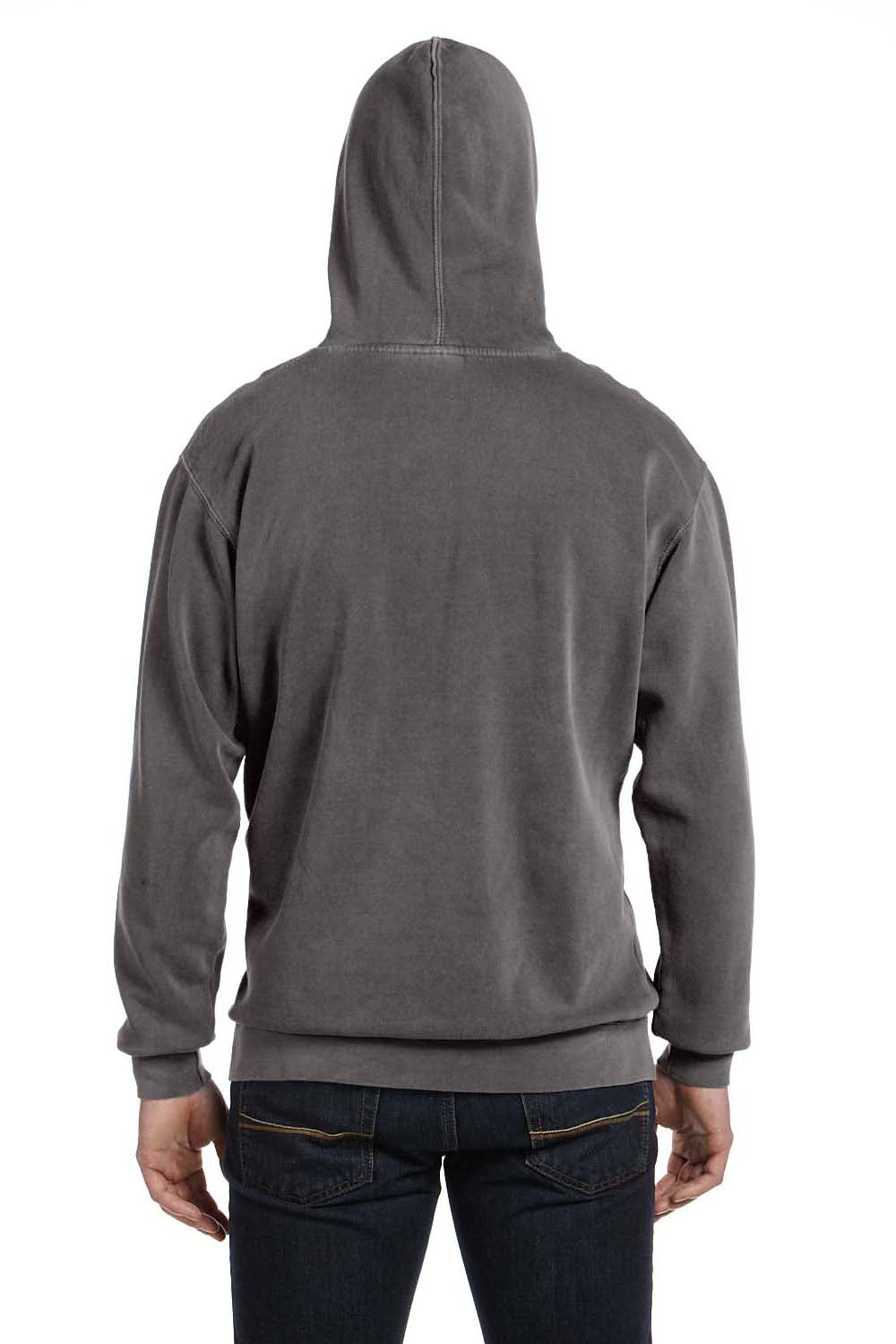 Comfort Colors 1567 Mens Pepper Grey Hooded Sweatshirt Hoodie —