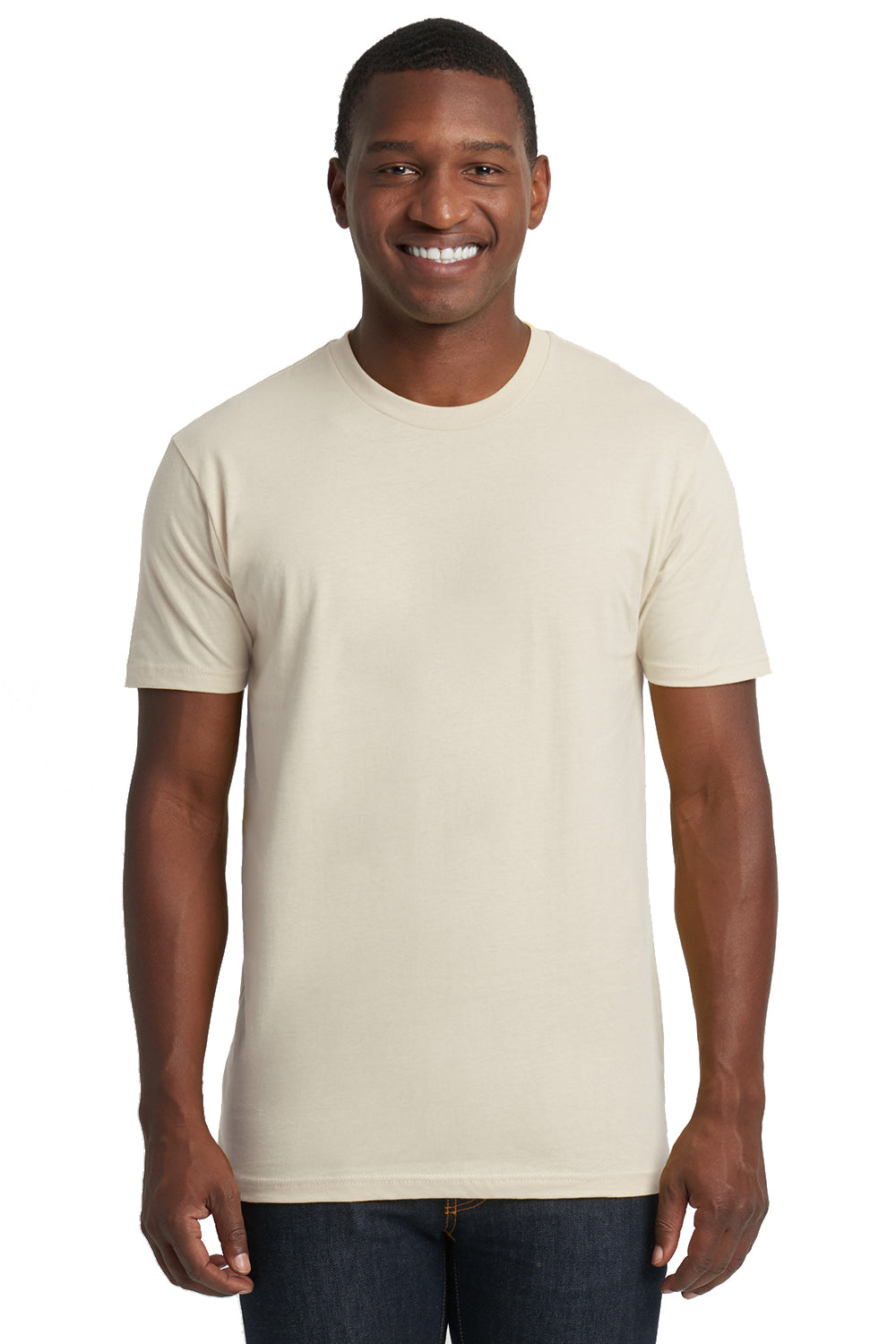 Next Level 3600 Mens Fine Jersey Short Sleeve Crewneck T-Shirt Sand Brown Front